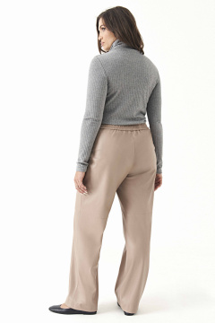 Экокожаные брюки с поясом и боковым карманом Панда 196260w бежевый - фото 2