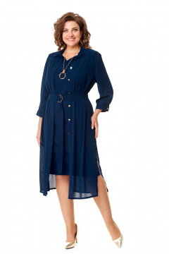 Демисезонное платье и блуза из шифона на каждый день VI ORO VR-1150 королевский_синий - фото 5