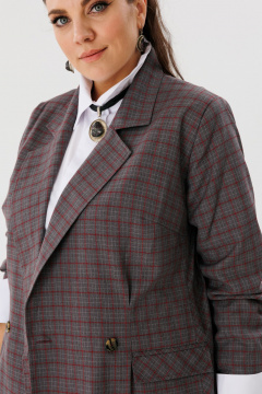 Жакет прямого силуэта в клетку для делового образа Anelli 1290 дождь - фото 5