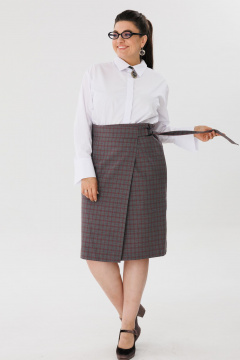 Юбка на запах до колена в демисезонном стиле Anelli 1185 кролик - фото 3