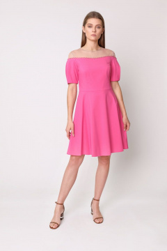 Летнее розовое платье из текстиля для повседневных образов BURVIN 5938-81 1 - фото 1