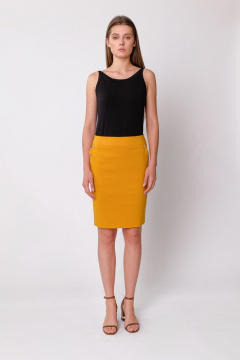 Желтая юбка из хлопка и текстиля на каждый день, демисезон BURVIN 7344-21 2 - фото 1