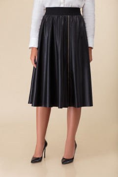 Клёш юбка из эко-кожи с разрезом и поясом DaLi 5491 - фото 2
