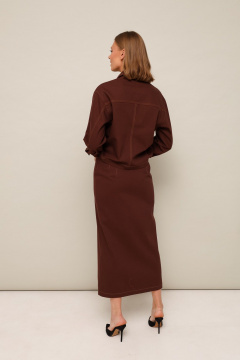 Костюм из джинсовой ткани с жакетом и юбкой-миди PUR PUR 11-286/7 - фото 5