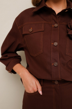 Костюм из джинсовой ткани с жакетом и юбкой-миди PUR PUR 11-286/7 - фото 4