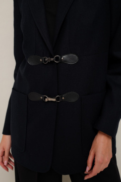 Жакет деловой полуприлегающий из текстиля на осень PUR PUR 11-318/1 - фото 3