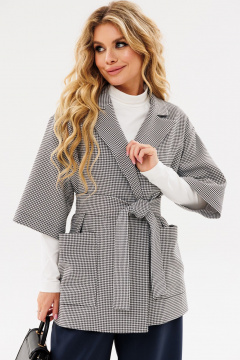 Деловой костюм из текстиля с брюками и укороченным жакетом Amberа Style 2085-1 графит - фото 2