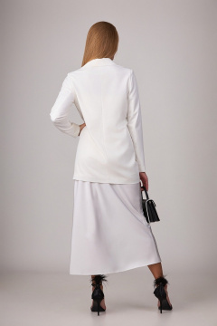 Комбинированный брючный костюм с атласом и оверсайз жакетом Rosheli 836 - фото 3