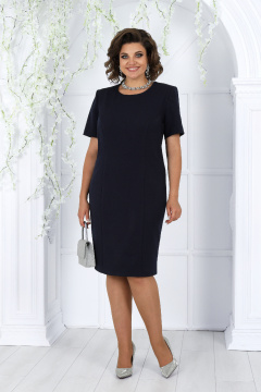 Классическое платье из трикотажа с фигурной кокеткой Ninele 7459 синий - фото 5