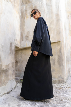 Блуза свободного силуэта с А-образным вырезом и кокеткой SILVERSPICE S-6415 черный - фото 3