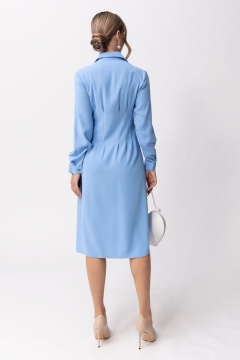 Голубое платье с отложным воротником и складками Golden Valley 4953 голубой - фото 2