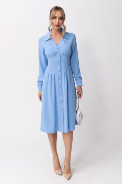 Голубое платье с отложным воротником и складками Golden Valley 4953 голубой - фото 1