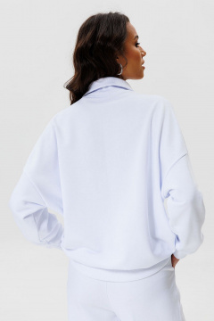 Белый демисезонный джемпер из хлопка с вышивкой, свободный силуэт GO F4077/01-01. 164-170 - фото 4