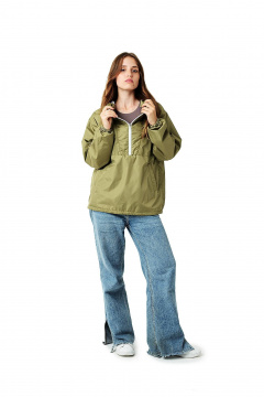 Зеленый демисезонный анорак из дюспо с капюшоном и флисом MT.Style 249761165 - фото 5