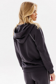 Серый спортивный зип-худи с вышивкой и капюшоном GO F4081/30-03. 170-176 - фото 3