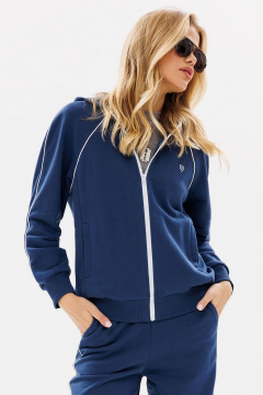 Синий спортивный зип-худи с логотипом и капюшоном GO F4081/20-01. 164-170 - фото 2