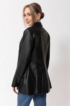 Жакет из экокожи с вытачками, воротником и лацканами Golden Valley 36592-1 черный - фото 2