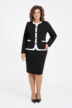 Деловой костюм из трикотажа с жакетом и юбкой на подкладке IVA 1493 - фото 1
