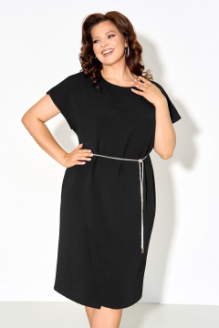 Черное платье полуприлегающего силуэта с капельным вырезом IVA 1616 - фото 3