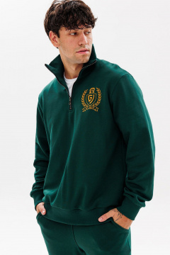 Демисезонный джемпер с вышивкой и короткой молнией GO M4077/25-02. 176-182 - фото 1