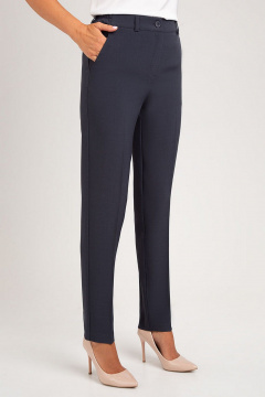 Деловой костюм-двойка с полуприталенным жакетом и брюками IVARI 10403/1 графит_синий - фото 2