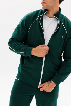 Зеленый джемпер с вышивкой и карманами из трикотажа GO M4082/25-02. 176-182 - фото 2