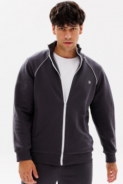 Серый джемпер с вышивкой и карманами из трикотажа GO M4082/30-03. 176-182 - фото 1