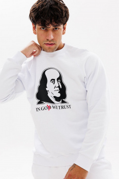 Свитшот спортивный с дизайнерской печатью из хлопка GO M4083/01-01. 182-188 - фото 2