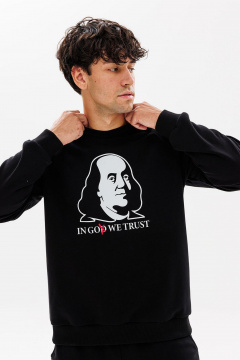 Свитшот с печатью в стиле Бенджамина из хлопка GO M4083/40-02. 176-182 - фото 2