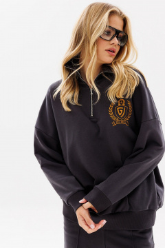 Серый костюм с свитшотом и брюками из хлопка GO F3077/30-03. 170-176 - фото 5