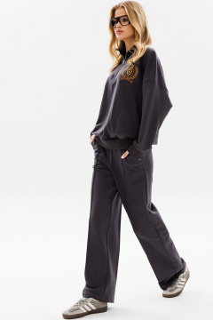 Серый костюм с свитшотом и брюками из хлопка GO F3077/30-03. 170-176 - фото 2