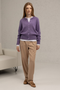 Свободные брюки из ткани с боковыми карманами Romgil РТ0037-ПЭ2 соломенный - фото 5