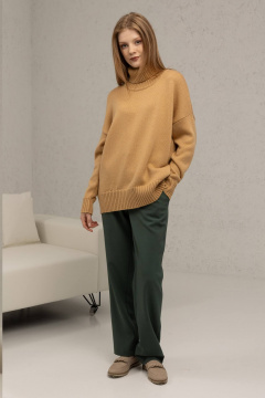 Демисезонные брюки с вместительными карманами и высокой посадкой Romgil РТ0037-ПЭ2 темно-зеленый - фото 3