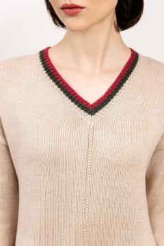 Зеленое трикотажное платье с V-образным вырезом и классикой Romgil РВ0099-ШЕ5 светлый_опаловый,брусничный,оливковый - фото 3