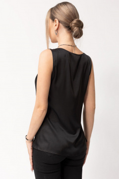 Топ деловой и нарядный из текстиля без рукавов Golden Valley 2331 черный - фото 2