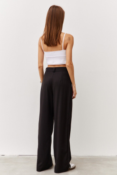 Брюки деловые из текстиля на каждый день Luitui R2069 черный - фото 5