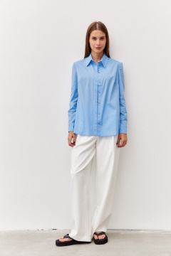 Классическая хлопковая блузка с бантом-завязкой Luitui R5068 - фото 1