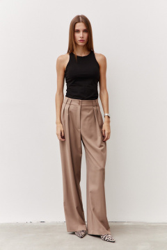 Классические брюки из текстиля для бизнес-костюма Luitui R2069 бежевый - фото 4