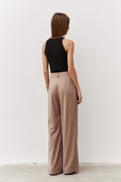 Классические брюки из текстиля для бизнес-костюма Luitui R2069 бежевый - фото 3