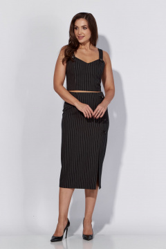 Облегающая женская юбка с разрезом и притачным ремнем Luna 184 тёмный_графит - фото 3