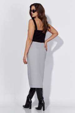 Демисезонный костюм с бомбером и юбкой в стильном минимализме Luna 181 серый - фото 4