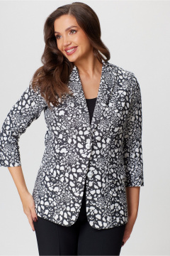 Жакет удлиненный с рельефами и карманами из джинсовой ткани БелЭльСтиль 203-2 83 22 камушки - фото 4