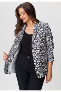 Жакет удлиненный с рельефами и карманами из джинсовой ткани БелЭльСтиль 203-2 83 22 камушки - фото 2