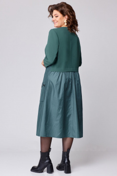 А-образное платье с имитацией косухи и сборкой Мишель стиль 1209 полынь - фото 3