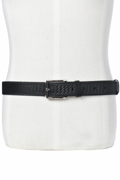 Классический кожаный ремень с тиснением и пряжкой Galanteya 5423.23с161к45 2р черный - фото 5