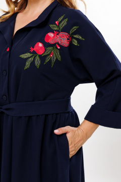 Нарядное макси платье с вышивкой и карманами BRELA 2354.1 темно-синий - фото 3