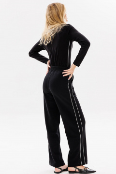 Круглогодичный черный лонгслив с кантами и облегающим силуэтом GO F1021/40-02. 164-170 - фото 2