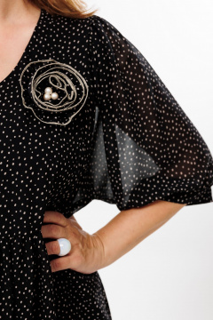 Платье в горошек с сборкой по переду и рукавом летучая мышь BRELA 2351.1 горошек - фото 5