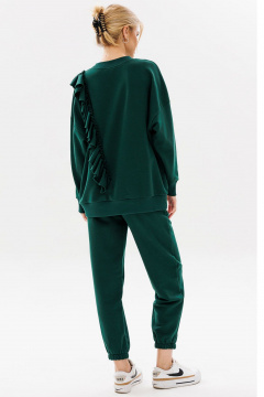 Костюм из трикотажа с воланом и логотипом в стиле спорт-шик GO F3043/25-02.164-170 - фото 5