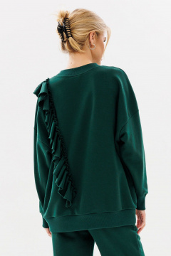 Свитшот oversize с воланом и вышивкой в стиле спорт-шик GO F4043/25-02.170-176 - фото 2